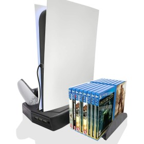 Playstation 5 Standart (Fat) Kasa Fanlı Stand - Oyun Bölmeli PS5 Dikey Stand